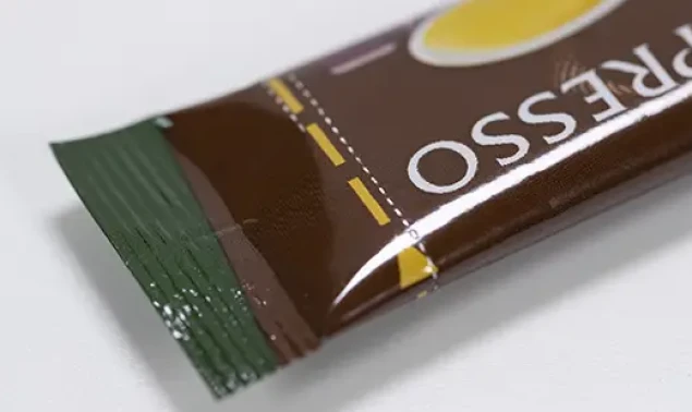 Stick packaging for coffee with laser scribing 